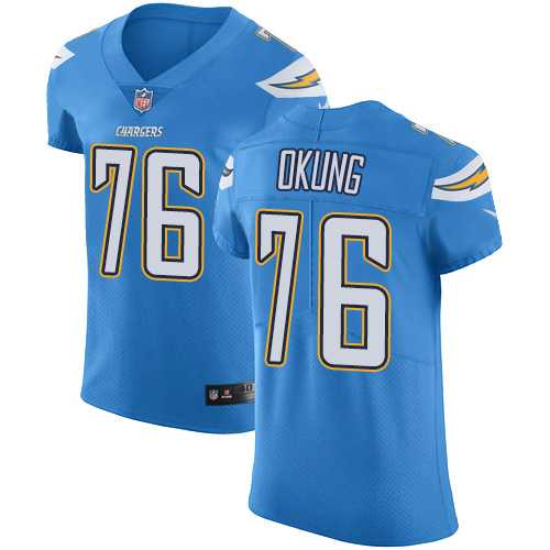 Nike Los Angeles Chargers #76 Russell Okung Electric Blue Alternate Men's Stitched NFL Vapor Untouchable Elite Jersey