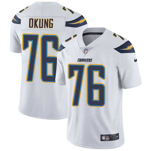Nike Los Angeles Chargers #76 Russell Okung White Men's Stitched NFL Vapor Untouchable Limited Jersey