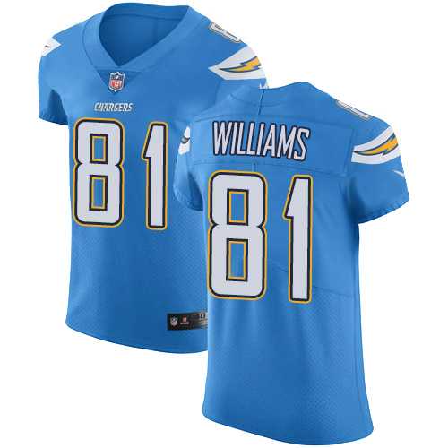 Nike Los Angeles Chargers #81 Mike Williams Electric Blue Alternate Men's Stitched NFL Vapor Untouchable Elite Jersey