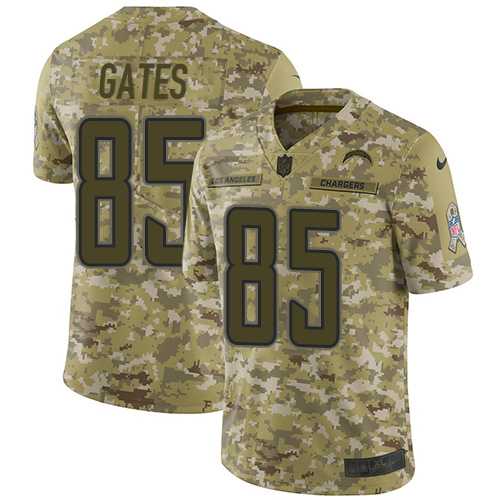 Nike Los Angeles Chargers #85 Antonio Gates Camo Men's Stitched NFL Limited 2018 Salute To Service Jersey
