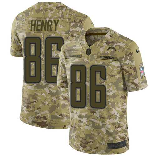 Nike Los Angeles Chargers #86 Hunter Henry Camo Men's Stitched NFL Limited 2018 Salute To Service Jersey