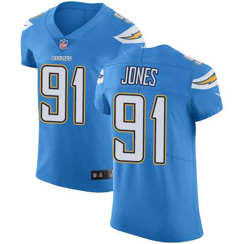 Nike Los Angeles Chargers #91 Justin Jones Electric Blue Alternate Men's Stitched NFL Vapor Untouchable Elite Jersey