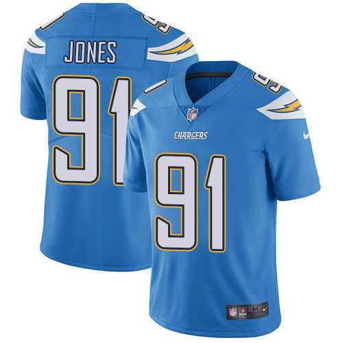 Nike Los Angeles Chargers #91 Justin Jones Electric Blue Alternate Men's Stitched NFL Vapor Untouchable Limited Jersey