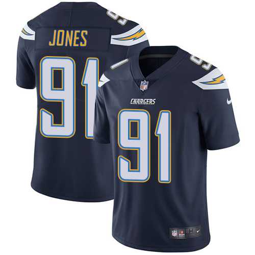 Nike Los Angeles Chargers #91 Justin Jones Navy Blue Team Color Men's Stitched NFL Vapor Untouchable Limited Jersey