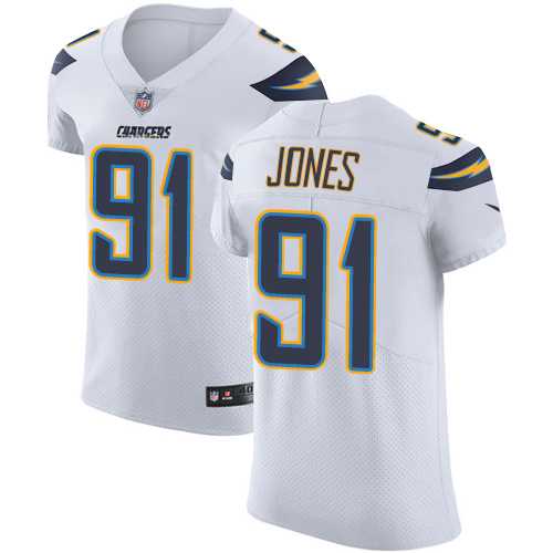 Nike Los Angeles Chargers #91 Justin Jones White Men's Stitched NFL Vapor Untouchable Elite Jersey
