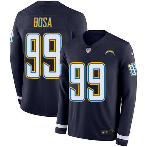 Nike Los Angeles Chargers #99 Joey Bosa Navy Blue Team Color Men's Stitched NFL Limited Therma Long Sleeve Jersey
