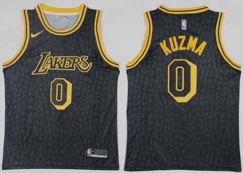 Nike Los Angeles Lakers #0 Kyle Kuzma Black NBA Swingman City Edition Jersey