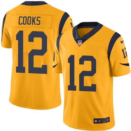 Nike Los Angeles Rams #12 Brandin Cooks Gold Men's Stitched NFL Limited Rush Jersey