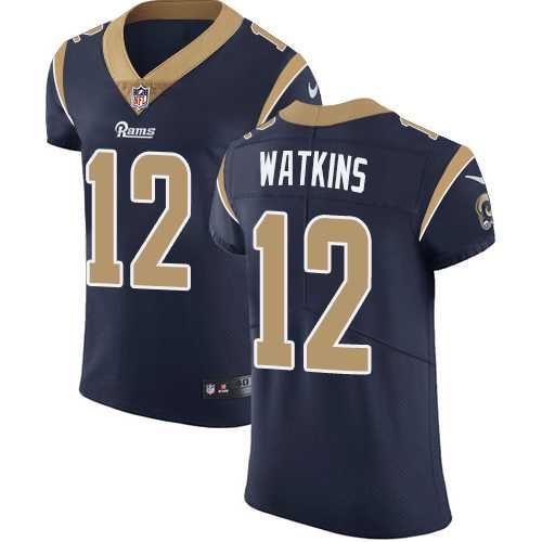 Nike Los Angeles Rams #12 Sammy Watkins Navy Blue Team Color Men's Stitched NFL Vapor Untouchable Elite Jersey