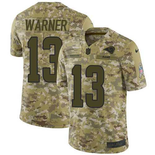 Nike Los Angeles Rams #13 Kurt Warner Camo Men's Stitched NFL Limited 2018 Salute To Service Jersey