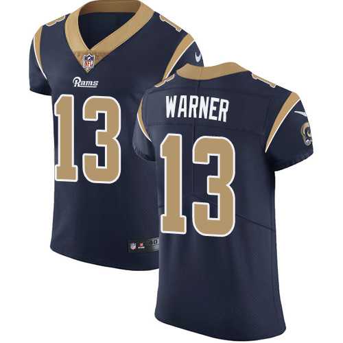 Nike Los Angeles Rams #13 Kurt Warner Navy Blue Team Color Men's Stitched NFL Vapor Untouchable Elite Jersey