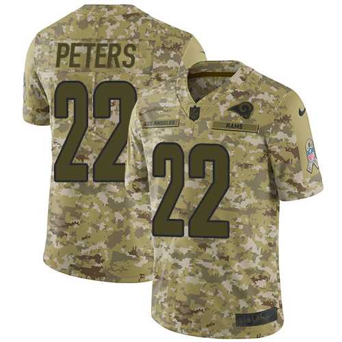 Nike Los Angeles Rams #22 Marcus Peters Camo Men's Stitched NFL Limited 2018 Salute To Service Jersey