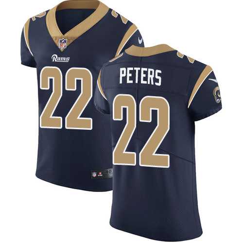 Nike Los Angeles Rams #22 Marcus Peters Navy Blue Team Color Men's Stitched NFL Vapor Untouchable Elite Jersey