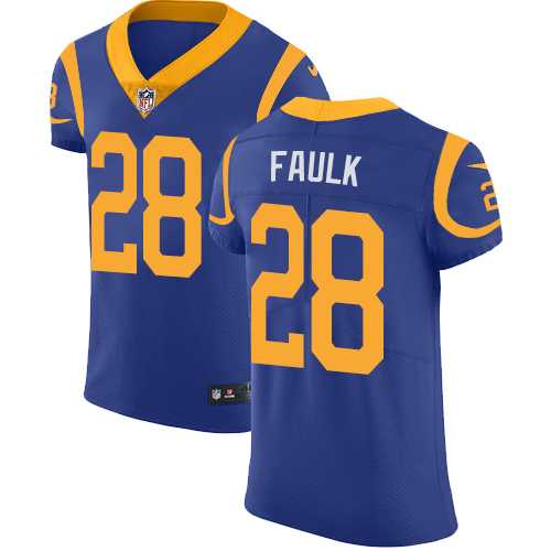 Nike Los Angeles Rams #28 Marshall Faulk Royal Blue Alternate Men's Stitched NFL Vapor Untouchable Elite Jersey