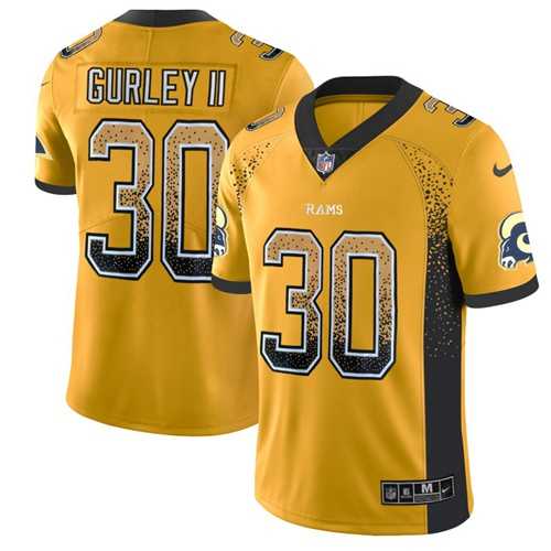 Nike Los Angeles Rams #30 Todd Gurley II Gold Men's Stitched NFL Limited Rush Drift Fashion Jersey