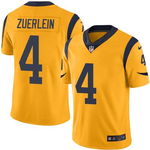 Nike Los Angeles Rams #4 Greg Zuerlein Gold Men's Stitched NFL Limited Rush Jersey