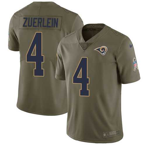 Nike Los Angeles Rams #4 Greg Zuerlein Olive Men's Stitched NFL Limited 2017 Salute To Service Jersey Nike Los Angeles Rams #4 Greg Zuerlein Olive Men's Stitched NFL Limited 2017 Salute To Service Jersey