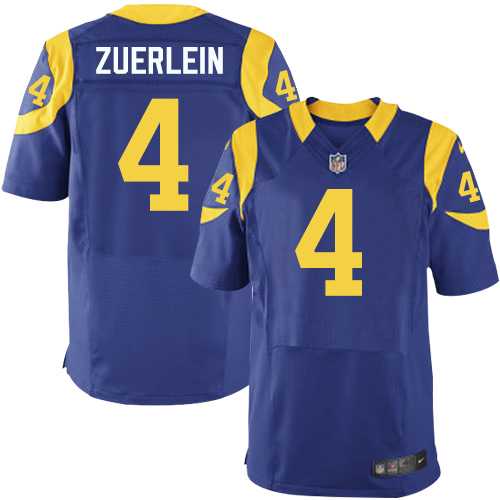 Nike Los Angeles Rams #4 Greg Zuerlein Royal Blue Alternate Men's Stitched NFL Elite Jersey