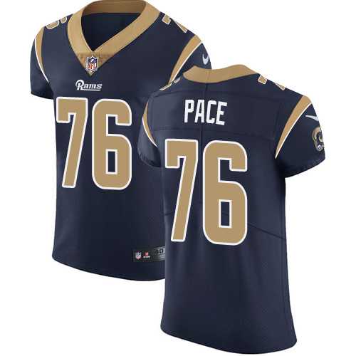Nike Los Angeles Rams #76 Orlando Pace Navy Blue Team Color Men's Stitched NFL Vapor Untouchable Elite Jersey