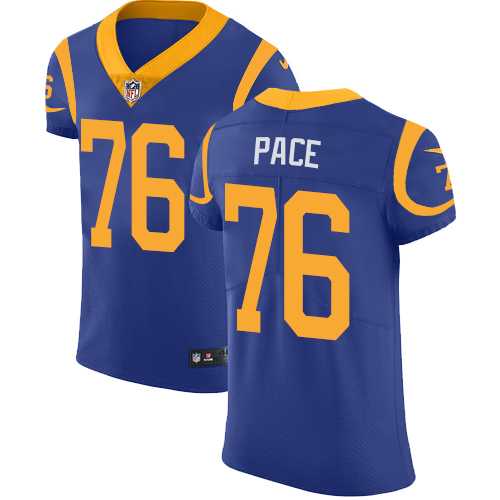 Nike Los Angeles Rams #76 Orlando Pace Royal Blue Alternate Men's Stitched NFL Vapor Untouchable Elite Jersey