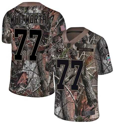 Nike Los Angeles Rams #77 Andrew Whitworth Camo Men's Stitched NFL Limited Rush Realtree Jersey