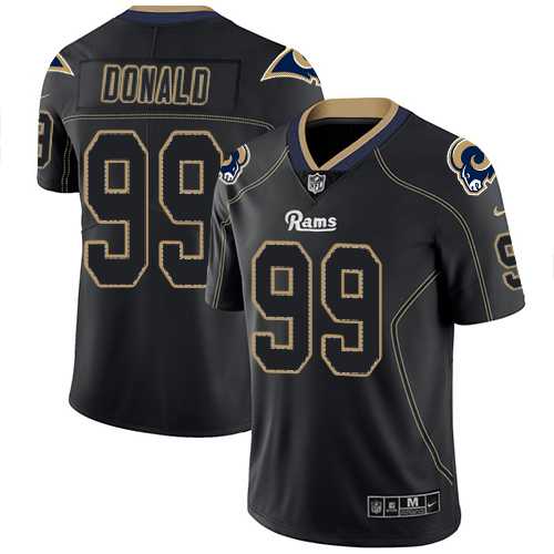 Nike Los Angeles Rams #99 Aaron Donald Lights Out Black Men's Stitched NFL Limited Rush Jersey