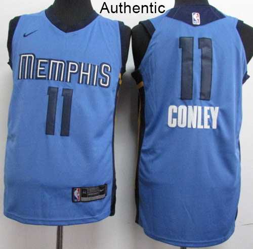 Nike Memphis Grizzlies #11 Mike Conley Light Blue NBA Authentic Statement Edition Jersey