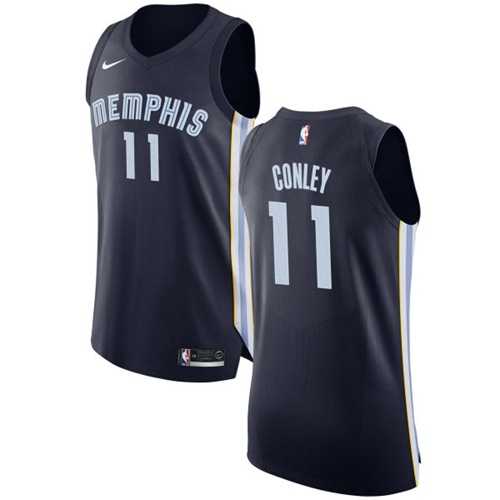 Nike Memphis Grizzlies #11 Mike Conley Navy Blue NBA Authentic Icon Edition Jersey
