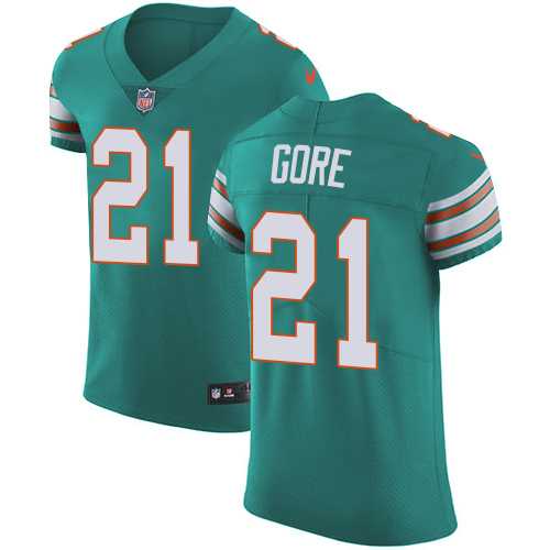 Nike Miami Dolphins #21 Frank Gore Aqua Green Alternate Men's Stitched NFL Vapor Untouchable Elite Jersey