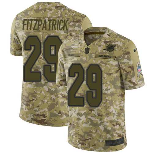 Nike Miami Dolphins #29 Minkah Fitzpatrick Camo Men's Stitched NFL Limited 2018 Salute To Service Jersey