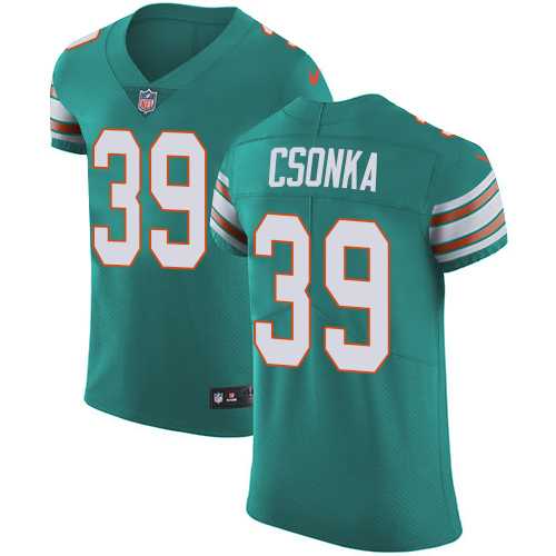 Nike Miami Dolphins #39 Larry Csonka Aqua Green Alternate Men's Stitched NFL Vapor Untouchable Elite Jersey