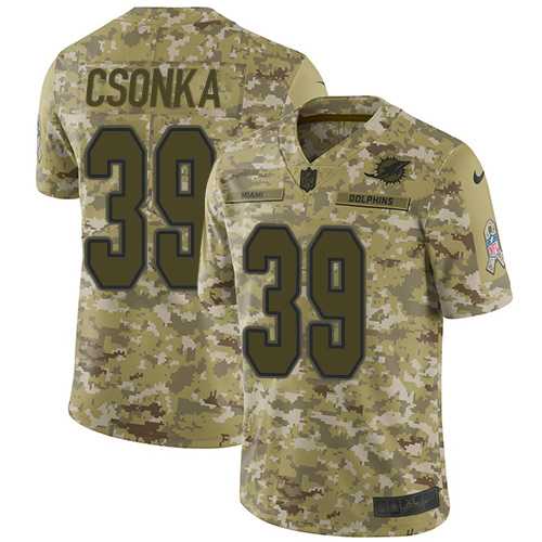 Nike Miami Dolphins #39 Larry Csonka Camo Men's Stitched NFL Limited 2018 Salute To Service Jersey