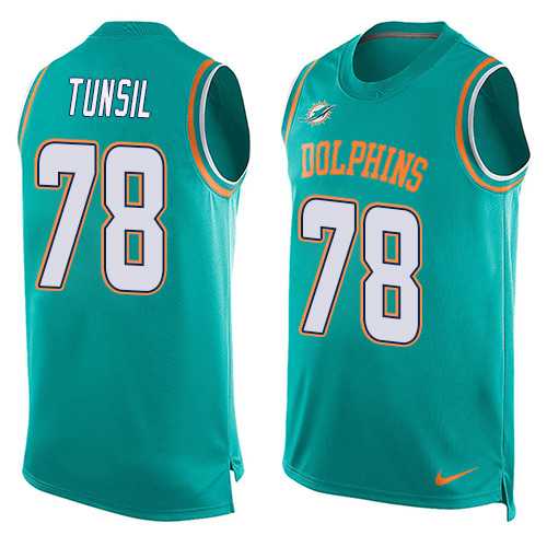 Nike Miami Dolphins #78 Laremy Tunsil Aqua Green Team Color Men's Stitched NFL Limited Tank Top Jersey