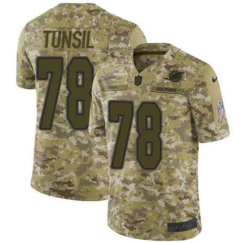 Nike Miami Dolphins #78 Laremy Tunsil Camo Men's Stitched NFL Limited 2018 Salute To Service Jersey