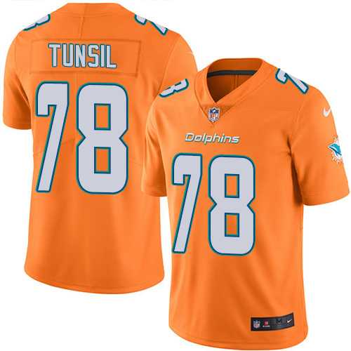 Nike Miami Dolphins #78 Laremy Tunsil Orange Men's Stitched NFL Limited Rush Jersey