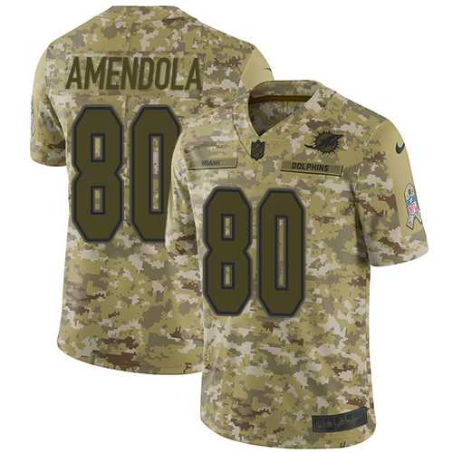 Nike Miami Dolphins #80 Danny Amendola Camo Men's Stitched NFL Limited 2018 Salute To Service Jersey