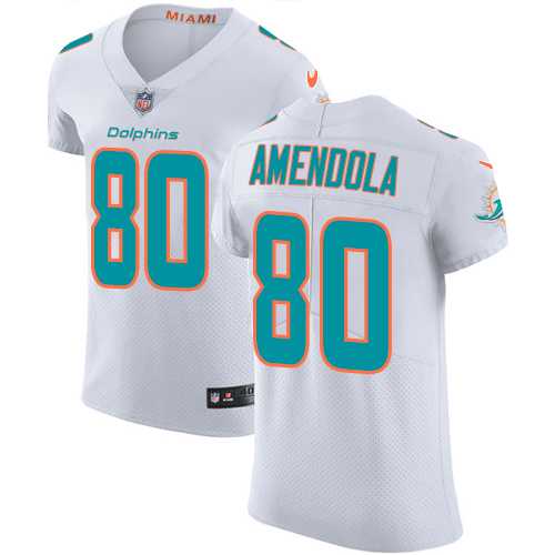 Nike Miami Dolphins #80 Danny Amendola White Men's Stitched NFL Vapor Untouchable Elite Jersey
