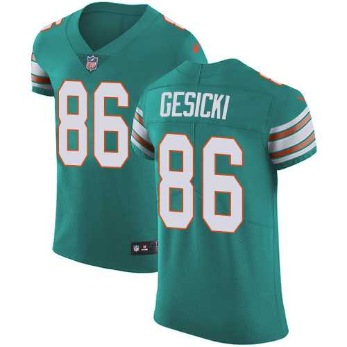 Nike Miami Dolphins #86 Mike Gesicki Aqua Green Alternate Men's Stitched NFL Vapor Untouchable Elite Jersey