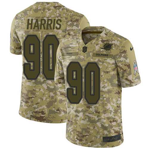 Nike Miami Dolphins #90 Charles Harris Camo Men's Stitched NFL Limited 2018 Salute To Service Jersey