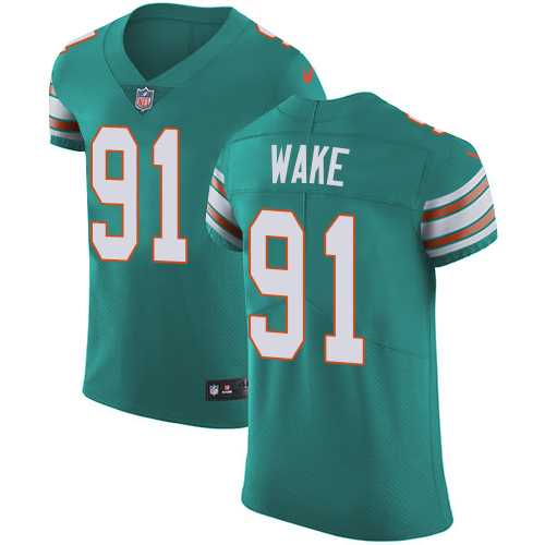 Nike Miami Dolphins #91 Cameron Wake Aqua Green Alternate Men's Stitched NFL Vapor Untouchable Elite Jersey