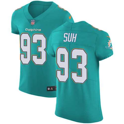 Nike Miami Dolphins #93 Ndamukong Suh Aqua Green Team Color Men's Stitched NFL Vapor Untouchable Elite Jersey