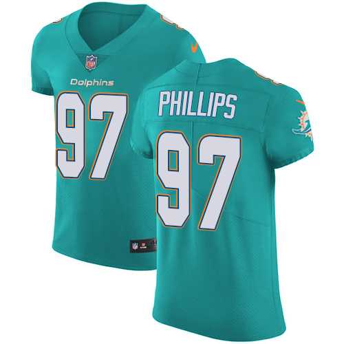Nike Miami Dolphins #97 Jordan Phillips Aqua Green Team Color Men's Stitched NFL Vapor Untouchable Elite Jersey