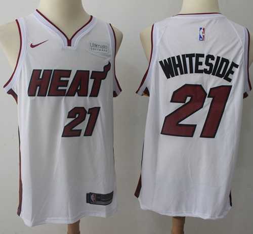 Nike Miami Heat #21 Hassan Whiteside White NBA Swingman Association Edition Jersey