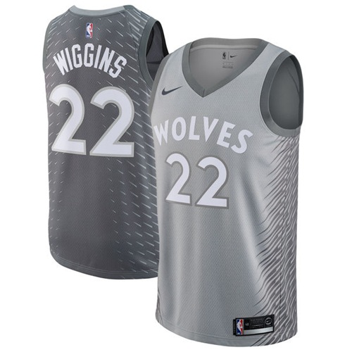 Nike Minnesota Timberwolves #22 Andrew Wiggins Silver NBA Swingman City Edition Jersey