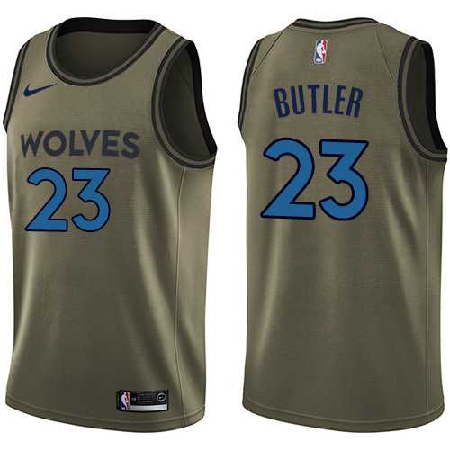 Nike Minnesota Timberwolves #23 Jimmy Butler Green Salute to Service NBA Swingman Jersey