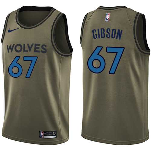 Nike Minnesota Timberwolves #67 Taj Gibson Green Salute to Service NBA Swingman Jersey