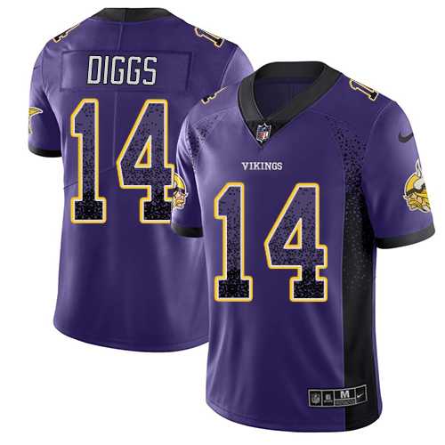 Nike Minnesota Vikings #14 Stefon Diggs Purple Team Color Men's Stitched NFL Limited Rush Drift Fashion Jersey