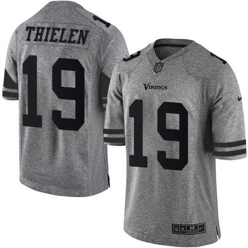 Nike Minnesota Vikings #19 Adam Thielen Gray Men's Stitched NFL Limited Gridiron Gray Jersey