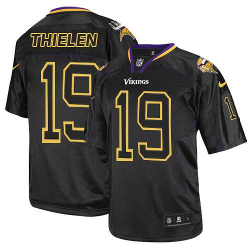 Nike Minnesota Vikings #19 Adam Thielen Lights Out Black Men's Stitched NFL Elite Jersey