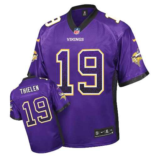 Nike Minnesota Vikings #19 Adam Thielen Purple Team Color Men's Stitched NFL Elite Drift Fashion Jersey